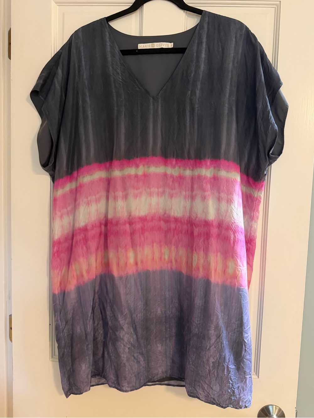 Marie Oliver Gray and Pink Tie-Dye Mini Dress
